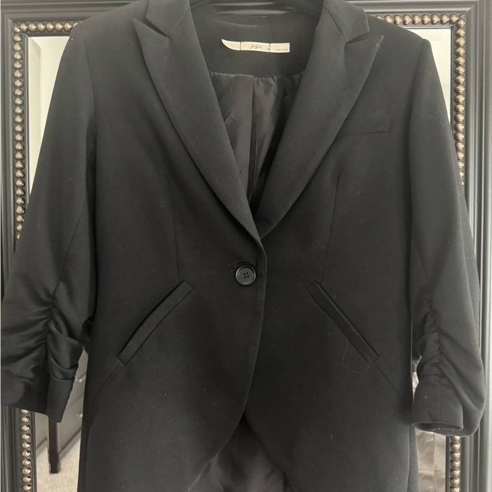Gibson Womens Black Single-Button Blazer Jacket